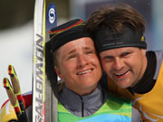 Verena  Bentele nach ihrem 3. GOLD